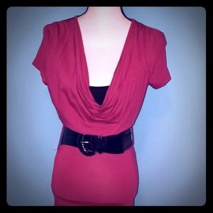 🆕️🆕️NWOT VENUS COWL NECK RUSHED DRESS